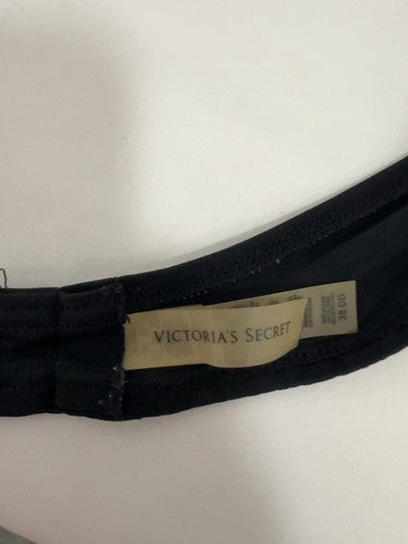 Victoria's Secret Black Underwire Push Up Halter Bikini Swim Top 38DD