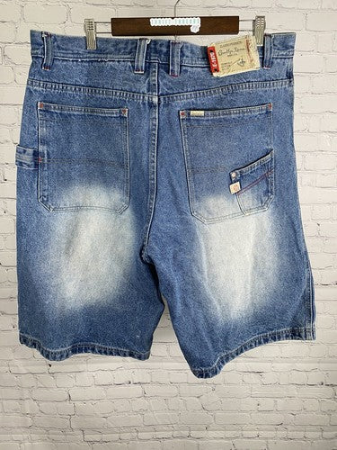Brooklyn Xpress Medium Wash High Rise 6 Pockets Blue Denim Shorts Men’s 40W