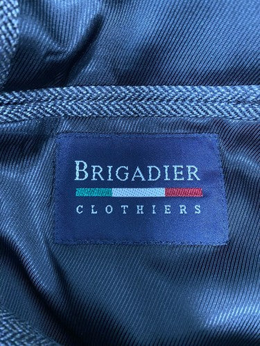 Brigadier Clothiers Wool Gray Black Herringbone Jacket Blazer Sport Coat 52R