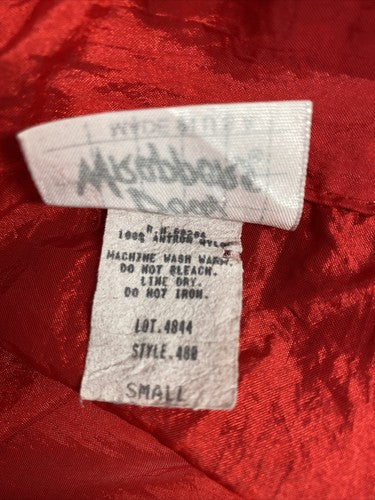 VTG Body Wrappers Red Full Zip Lightweight Nylon Wind Breaker Dance Jacket S