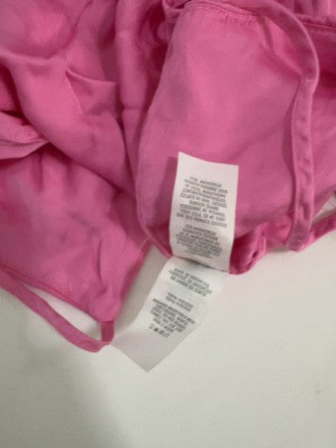 Aerie Pink Ruched Drawstring Front V Neck Cami Crop Top Size S