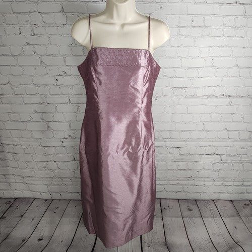 Alex Evenings Purple Strappy Beaded Pencil Formal Y2K Short Slip Dress Petite 8P