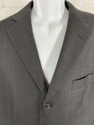 Brooks Brothers 346 Light Black Wool Glen Plaid 3 Button Jacket Blazer 39R
