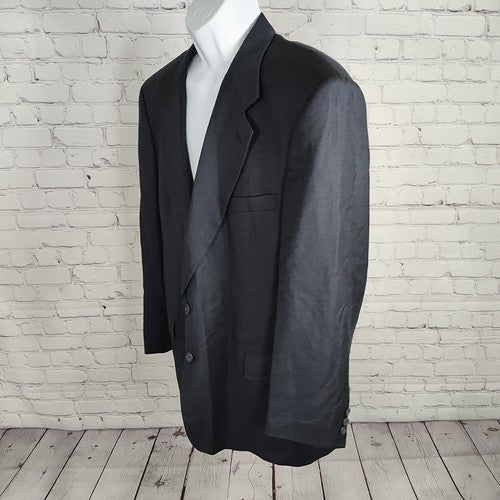 Louis Roth Single Breasted Birds Eye Knit Navy Three Button Mens Blazer Size 44R