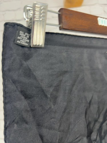 Unbranded Black 100% Silk Rolled Hem Pocket Square One Size