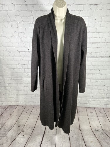 Patrizia Luca Milano Dark Brown Long Knit Sweater Cardigan W/ Pockets Size S