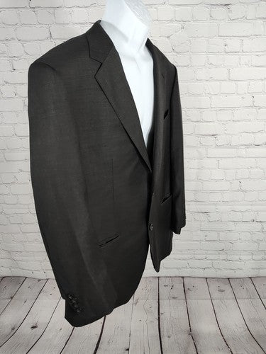 Mattarazi Uomo Black Single Breasted Two Button Wool Cashmere Super 150s Size 54