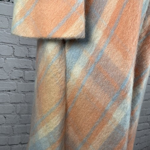 VTG Originala Peach Orange Plaid Button Lined Jacket Coat Retro Union Made M