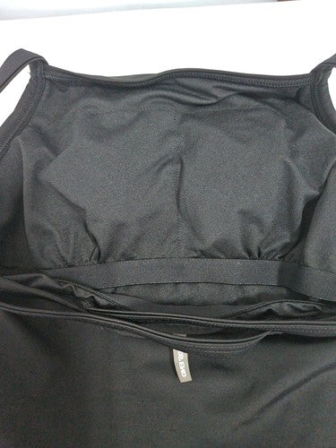 Lands' End Black Cross Back One Piece Swimsuit Bathing Suit Size 8