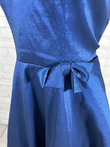 Teeze Me Blue Halter Short Bubble Hem Fit And Flare Party Dress Junior’s 11