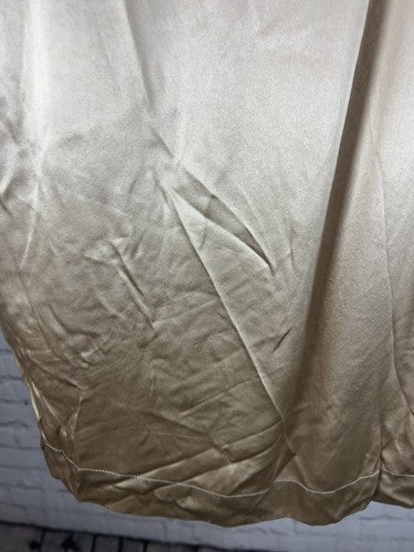 Kenneth Cole Reaction Champagne 100% Silk Pleated Cap Sleeve Tunic Top 8