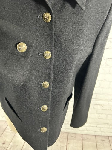 VTG Jones New York Black 100% Wool Single Breasted Cropped Blazer Women’s 6