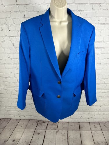 NWT Maxwell Park Blazers Women’s  Royal Blue Two Button Blazer Jacket Size 20P