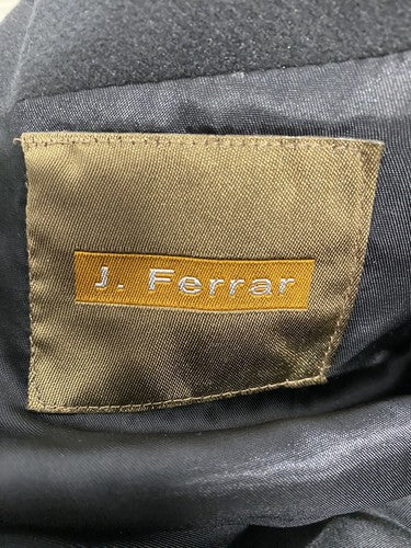 J. Ferrar Solid Black Viscose Polyester 5 Button Coat Jacket 46 *read