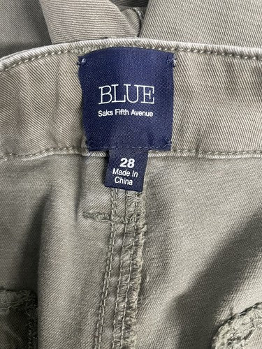 BLUE Saks Fifth Avenue Mid Rise Green Knee Patch Pants Size 28 (30”x 29”)