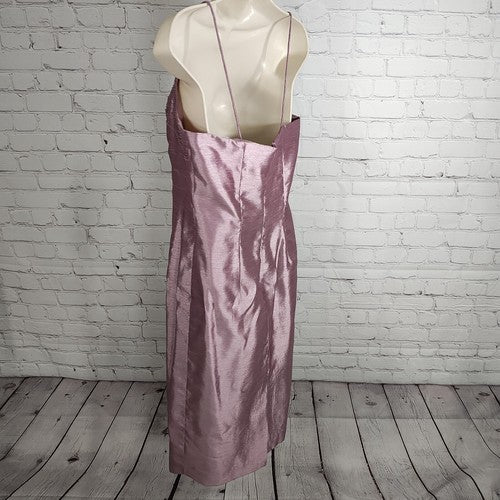 Alex Evenings Purple Strappy Beaded Pencil Formal Y2K Short Slip Dress Petite 8P