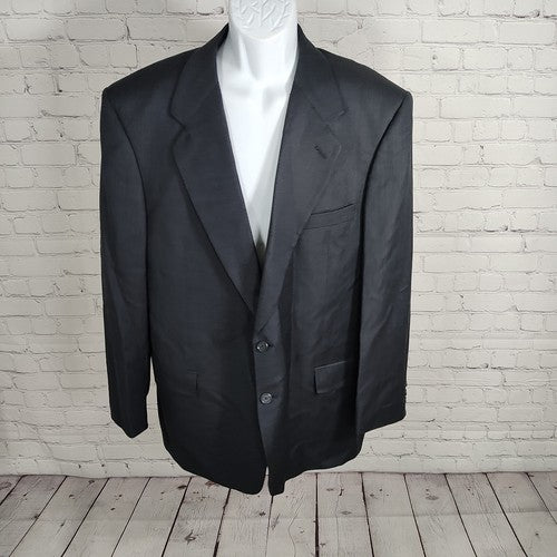 Louis Roth Single Breasted Birds Eye Knit Navy Three Button Mens Blazer Size 44R