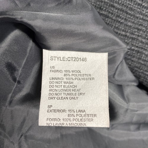 Ci Sono Charcoal Grey Wool Blend Rhinestone Button Waist Tie Jacket Coat Women S