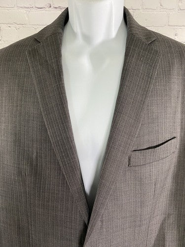 Marc Anthony Dark Gray Wool Pinstripe 2 Button Blazer Jacket 44L *Small Tear