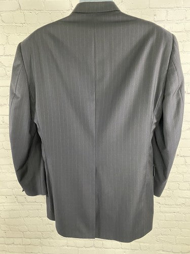 VTG Hart Schaffner Marx Gold Trumpeter Navy Pinstriped Jacket Blazer Wool 42R