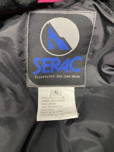 VTG 90s Serac Pink Black Full Zip Insulated Ventilated High Neck Ski Jacket 6