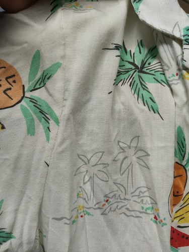 VTG Magnum 357 Polyester Blend Beachy Button Up Made In USA Men's Size XL