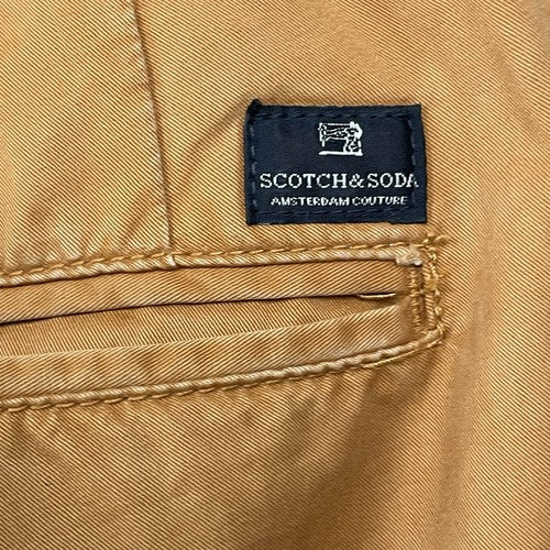 Scotch & Soda Orange Bowie 100% Cotton Lightweight Chino Pants Size 33 (34x29)