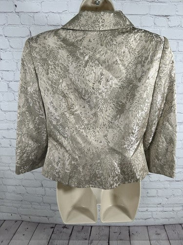 Jones New York Metallic Rose Gold Rhinestone Button Blazer Jacket Women’s 10