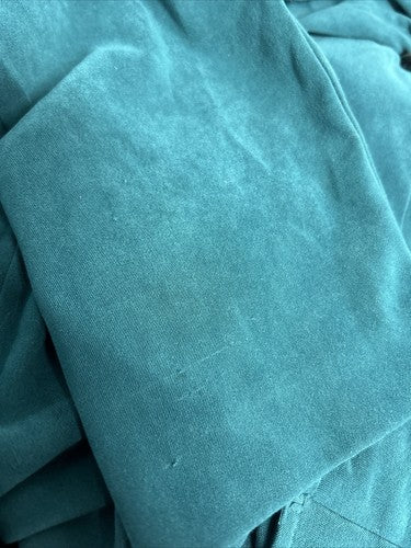 VTG Jason Matthews Teal Long Sleeve Front Back Slits Button Up Top Women’s 12