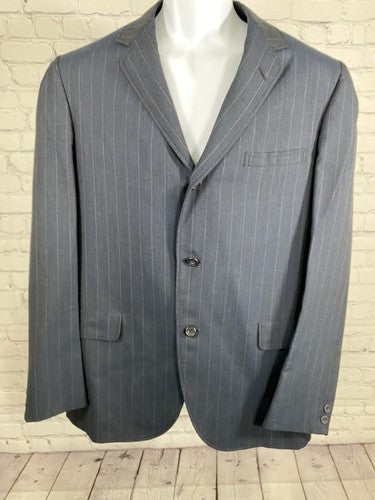 Hart Schaffner & Marx Racquet Club Blue 3 Button Jacket Blazer Striped 42
