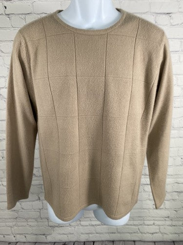 Designers Originals Brown Windowpane Tight Knit Pullover Sweater Men’s M