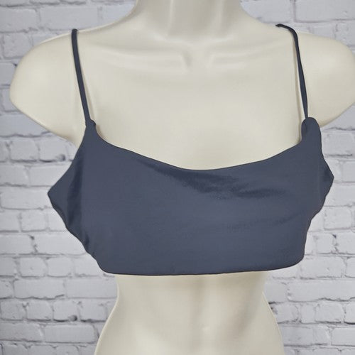 Tan Lines Swim by Sivan Ayla Black Scoop Neck Adjustable Strap Bikini Top L