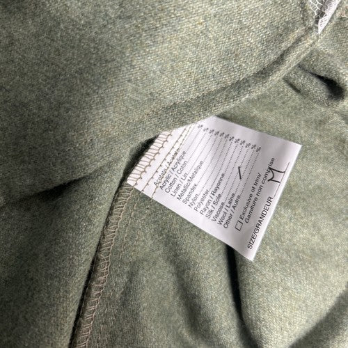 Little Houses Green Wool Button Up Lace Accent Knit Mock Neck Top Women’s M
