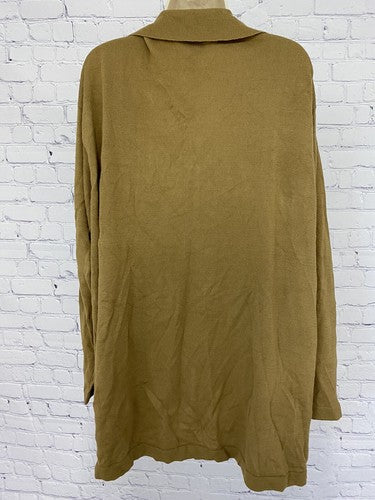 VTG Jon Lawrence LTD. Brown Button Down Sweater Cardigan Pocket Shoulder Pads XL