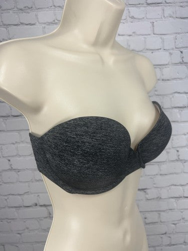 Victoria's Secret Heather Gray Multi-Way Strapless Push Up Underwire Bra 32DD