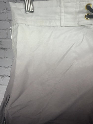 Tucann White Black Ombre Lace Up Zip Pocket Swim Trunks Shorts S (30X2.5)