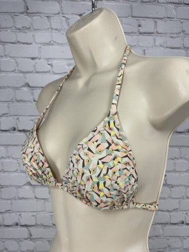 J.Crew Pastel Geometric Print String Tie Triangle Bikini Swim Top S