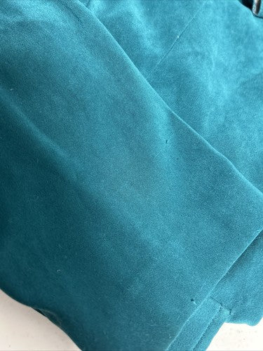 VTG Jason Matthews Teal Long Sleeve Front Back Slits Button Up Top Women’s 12