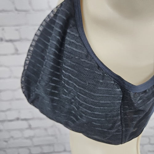 LIVELY Black Sheer Mesh Lace Wire Free Unpadded Triangle Bralette Bra 3