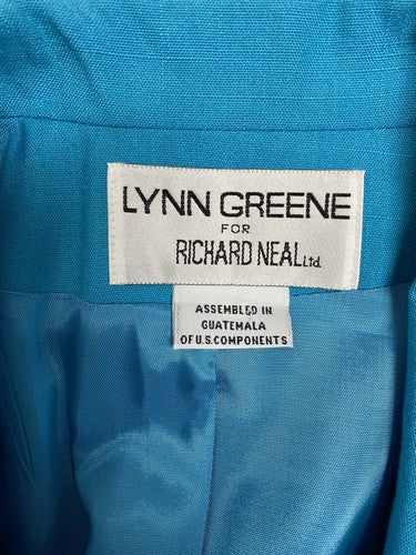 VTG Lynn Greene Light Blue Notch Lapel Single Button Jacket Blazer Women’s Sz 10