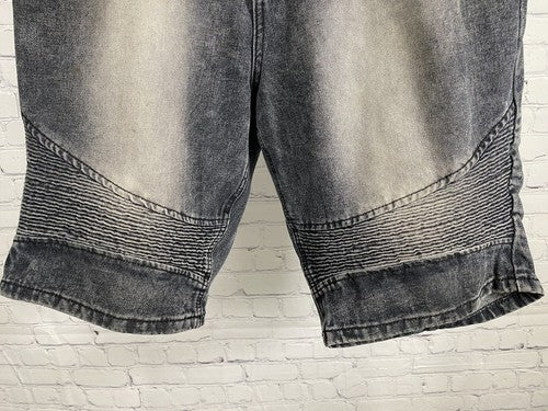 Red Ape Dirty Wash Dark Gray Distressed Long Denim Jean Shorts Men’s 34 (34x12)