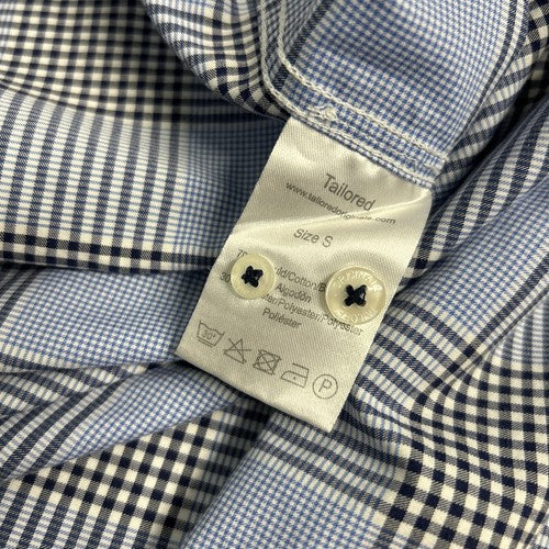 Tailored Originals Blue Plaid Long Sleeve Button Up Men’s Dress Shirt Size S