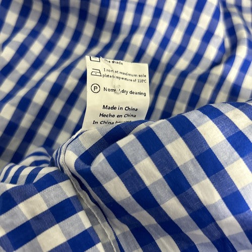 NWT Glory Star White Blue Checkered Long Sleeve Button Up Men’s Dress Shirt XL