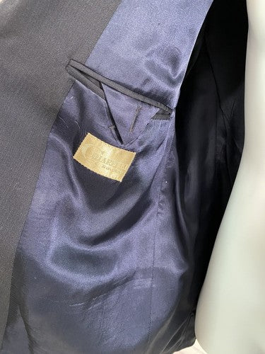 Chiarelli Traveler Dark Blue Wool Blend Two Button Blazer Jacket Size 46R *read