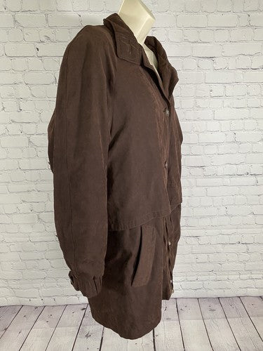 VTG Fitz-Wright Brown Button Up Button Off Liner Shoulder Padded Coat Jacket M
