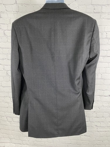 Brooks Brothers 346 Light Black Wool Glen Plaid 3 Button Jacket Blazer 39R