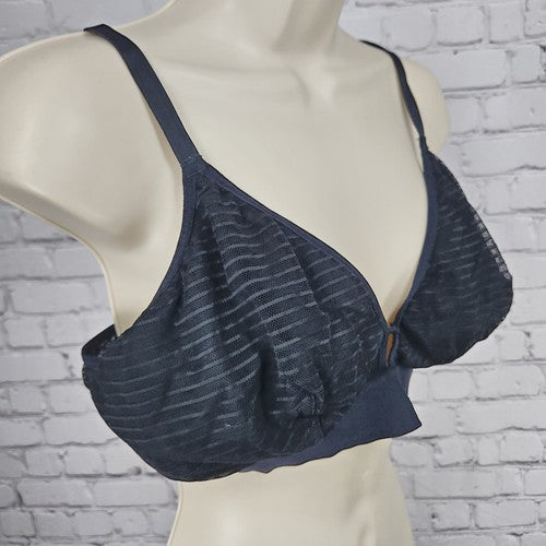 LIVELY Black Sheer Mesh Lace Wire Free Unpadded Triangle Bralette Bra 3