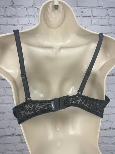 Aerie Black Floral Lace Padded Underwire Bra 36C