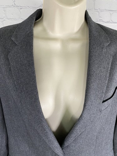 VTG The Barrister Collection USA Made Gray 2 Button Blazer Suit Jacket Womens 8