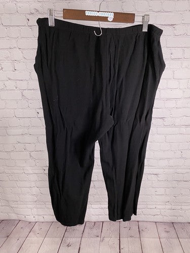 VTG Niche Nilgun Derman Elastic Waist Black Pull On Cropped Pants Women’s L